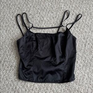 Urban Outfitters Black Satin Cami Top